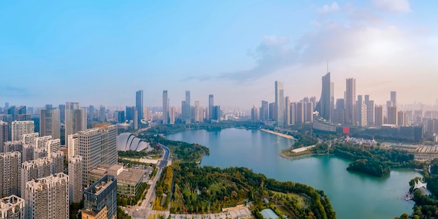 Aerial photo of Hefei urban landscape in Anhui