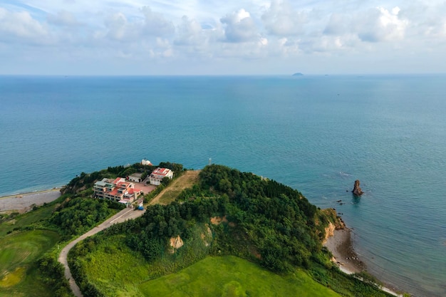 Aerial photo of Qingdao coastline golf course