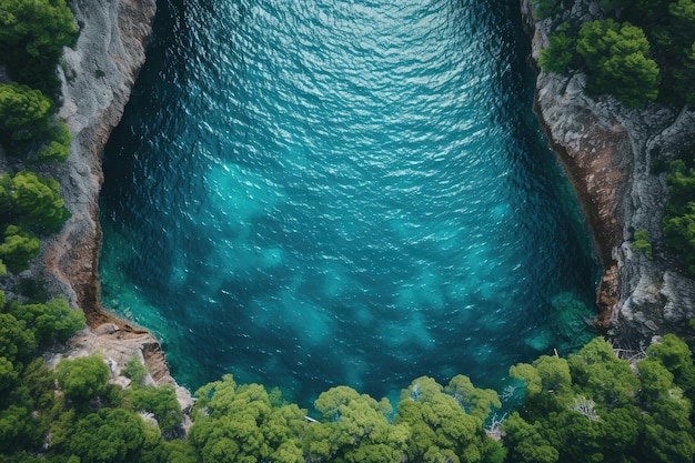 An aerial photograph of a water body Generative Ai