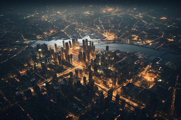 Aerial photographs of cities