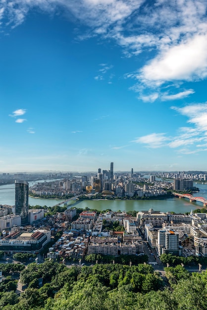 Aerial photography China Liuzhou modern city architecture landscape skyline