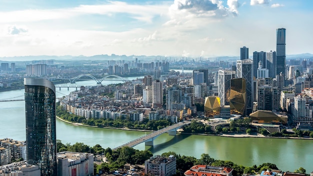 Aerial photography China Liuzhou modern city architecture landscape skyline