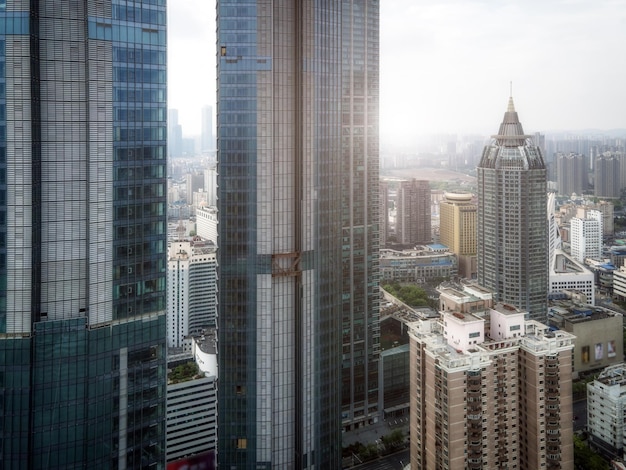 Aerial photography of Chinese modern urban architectural landscape skyline