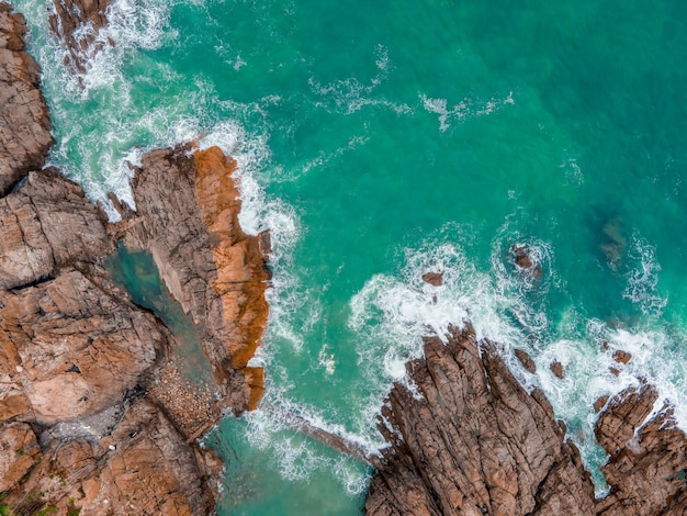 Aerial photography of coastline reef