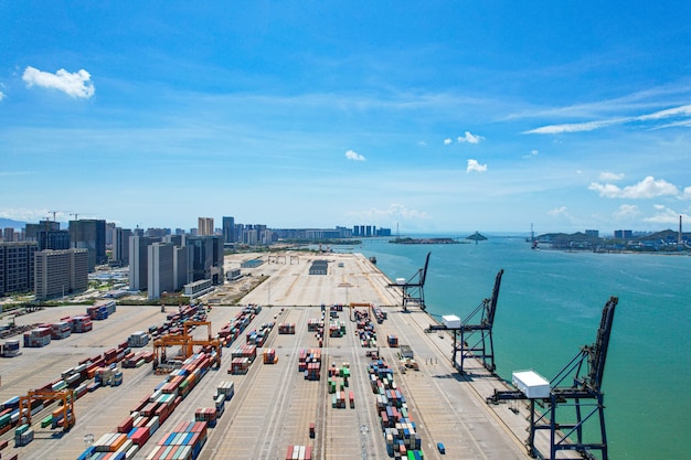 Aerial photography of container terminal