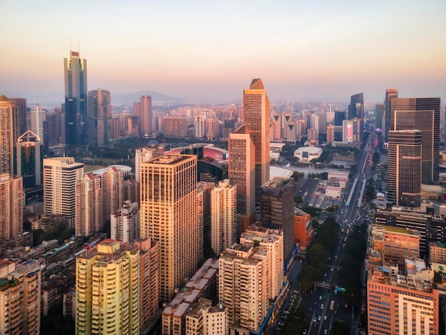 Aerial photography guangzhou city architecture landscape skyline