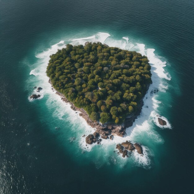 Aerial photography of island under white