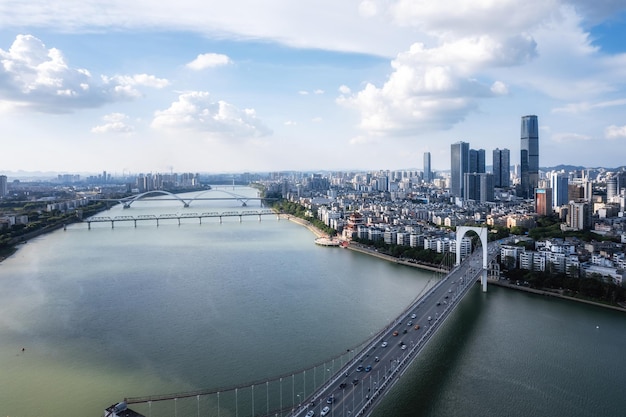 Aerial photography of Liuzhou city landscape in Guangxi