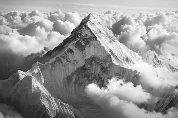 Aerial photography of majestic mount everest summit captured in a stunning image