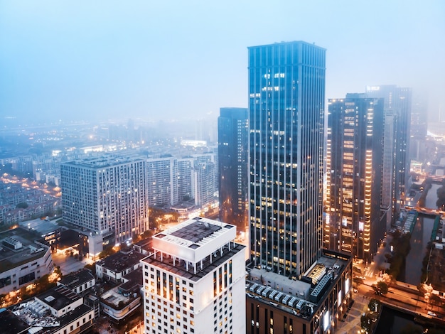 Aerial photography of modern urban architectural landscape of Suzhou