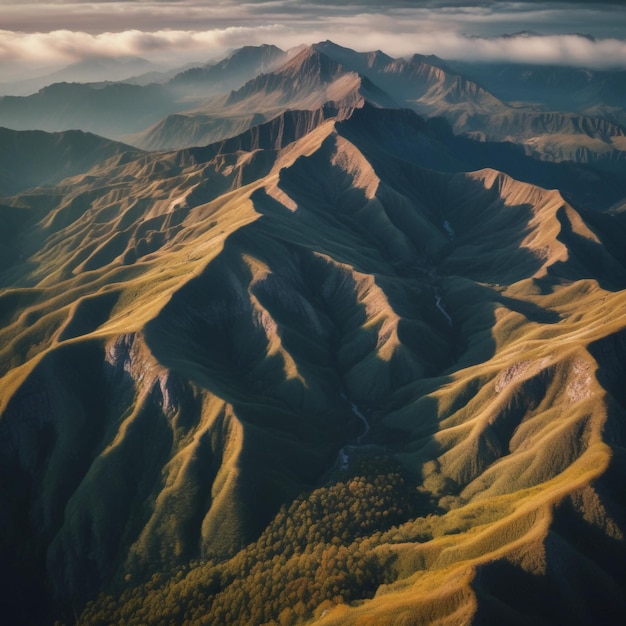 Aerial photography of mountain