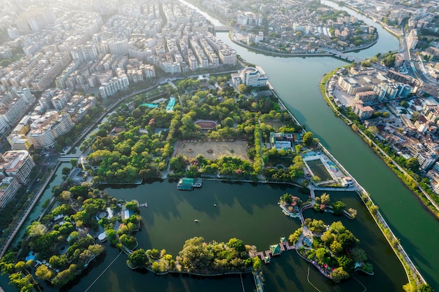 Aerial photography of the old town of Shantou City Guangdong Province China