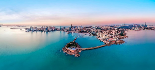 Aerial photography of Qingdao coastline