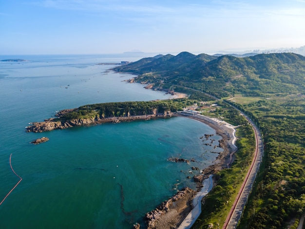 Aerial photography of Qingdao West Coast Island Highway