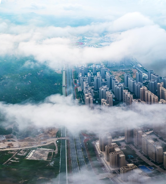 Aerial photography of residential area in Nanbin District Shantou City China