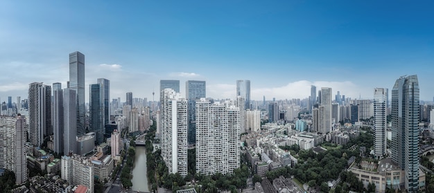 Aerial photography Sichuan Chengdu city architecture landscape skyline