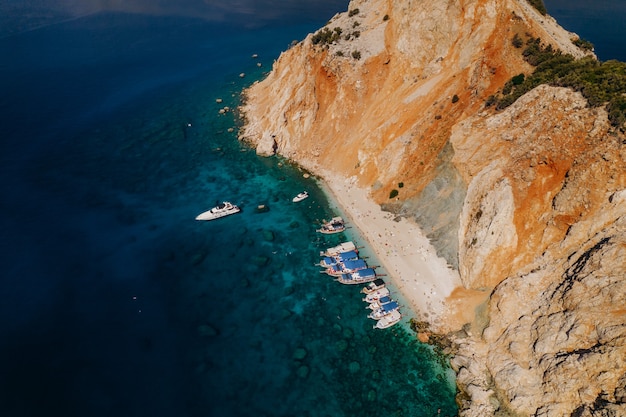 Aerial photography at sunset in Turkey Kemer city