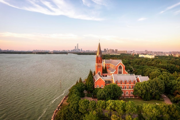 Aerial photography of Suzhou city landscape