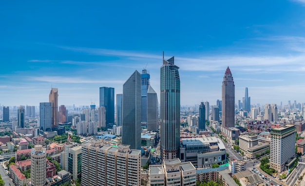 Aerial photography of Tianjin urban architectural landscape