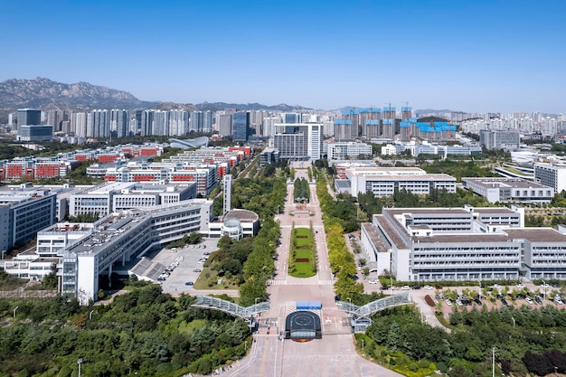 Aerial photography of urban landscape of Qingdao West Coast New Area