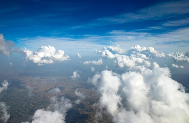 Aerial sky and clouds background