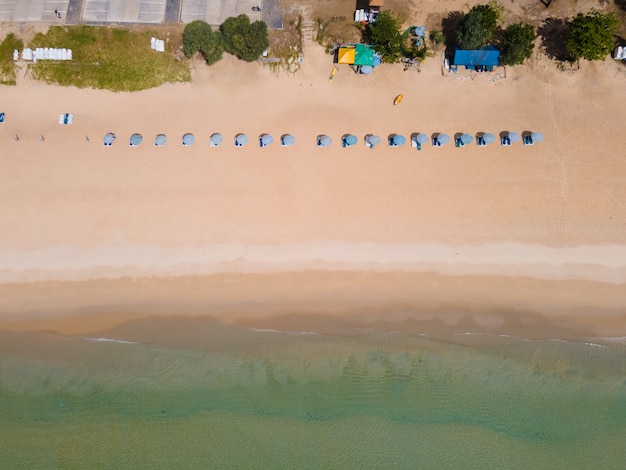 Aerial top view beach