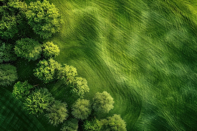 Aerial top view of Golf course