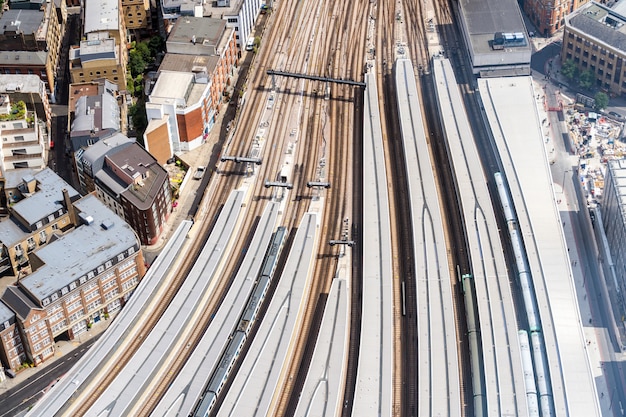 Aerial Train station england