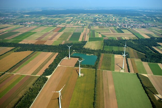 Photo aerial view of agricultural field