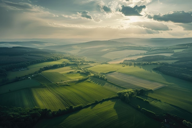 Aerial View of Agricultural Tree Field