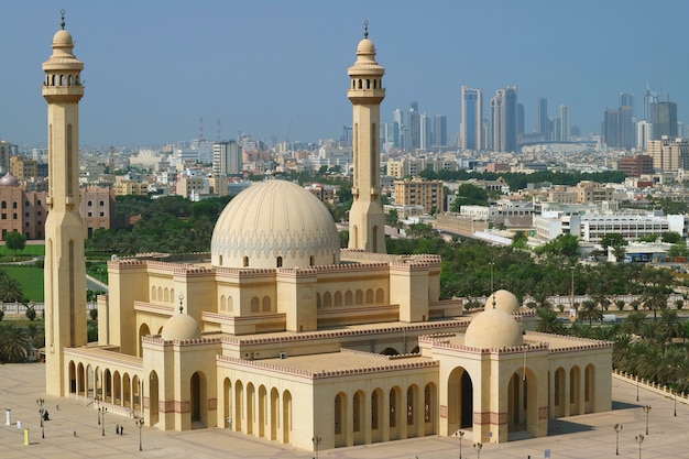 Aerial View of Al Fateh Grand Mosque in Manama, the Capital City of Bahrain