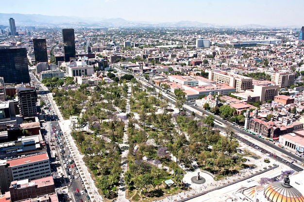 Aerial view of the Alameda in Mexico City from the top of the Torre Latinoamericana Mexico tourism