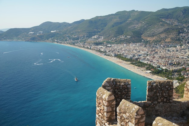 Aerial View of Alanya Town in Antalya Turkiye