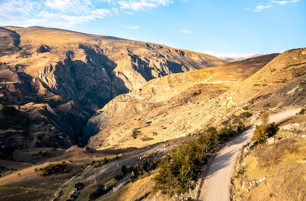 Aerial view of the Andes Mountains in Junin, Peru