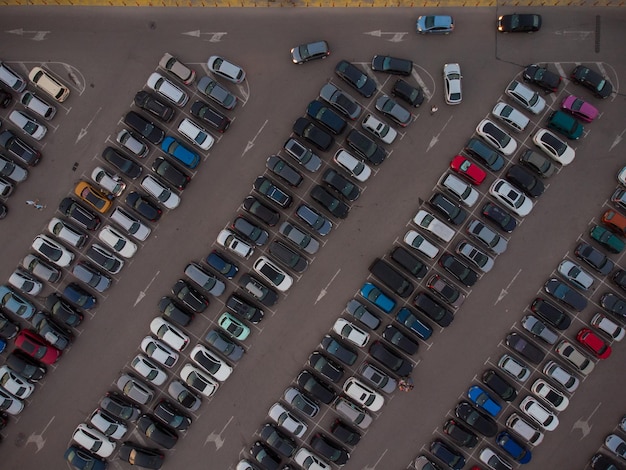 Aerial view of automobile parking