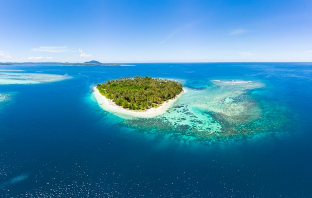 Aerial view Banyak Islands Sumatra tropical archipelago Indonesia