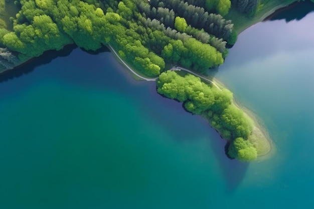 Aerial View Of Beautiful Nature Ai generative