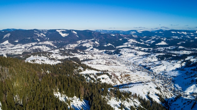 Aerial view of a beautiful picturesque landscape