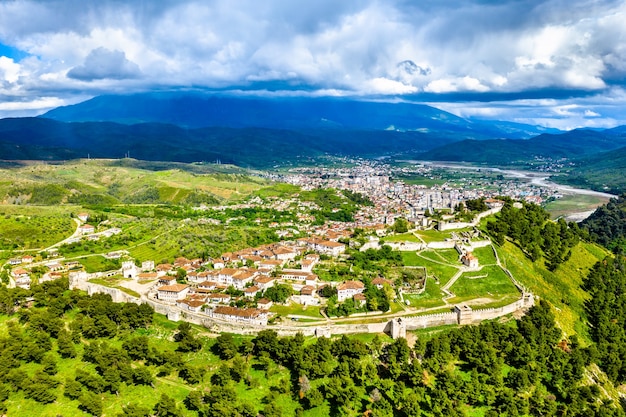 Aerial view of Berat Castle. in Albania