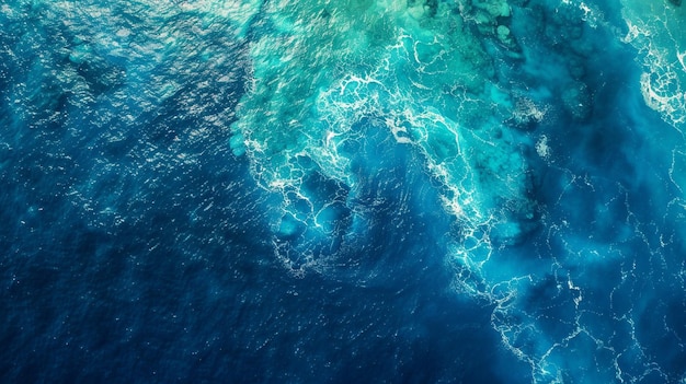 Aerial View of Blue Ocean Water Global Oceans and Marine Environment