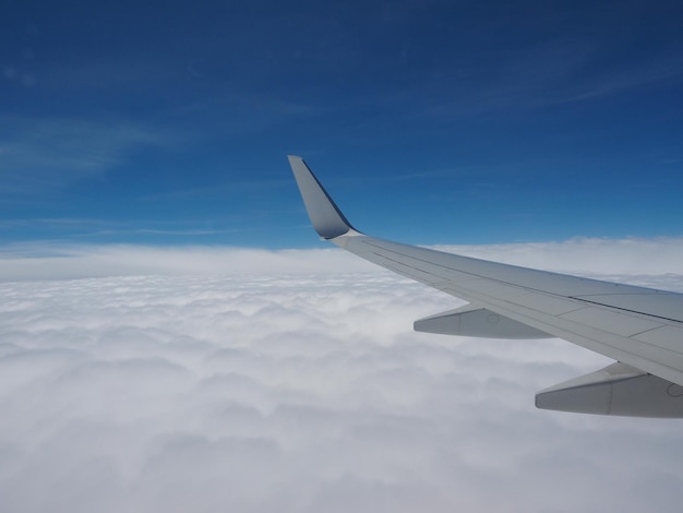 Aerial view blue sky with clouds background