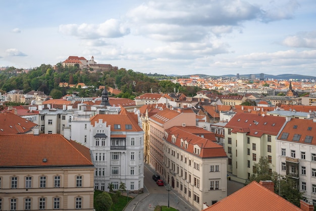 Aerial view of Brno with Spilberk Castle Brno Czech Republic