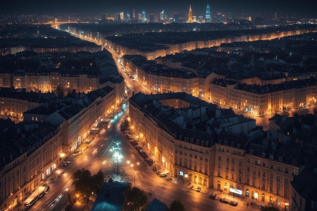 Photo aerial view of brussels at night