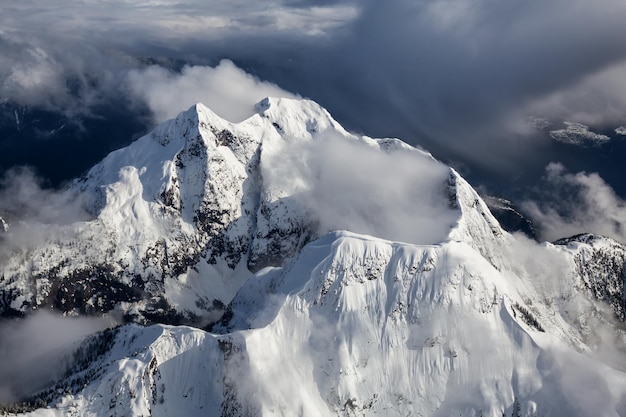 Aerial View of Canadian Mountain Landscape Nature Background