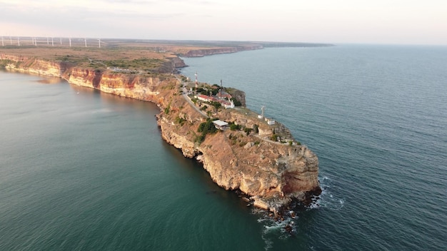 Aerial view of Cape Kaliakra on the Black Sea shore in Bulgaria