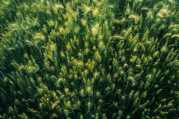 aerial view captures the golden expanse of a wheat field