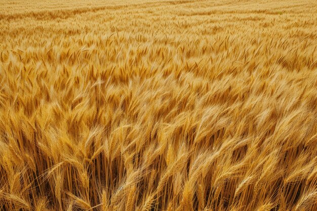 aerial view captures the golden expanse of a wheat field