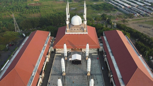 Aerial view at Central Java Great Mosque (Masjid Agung Jawa Tengah, Indonesia