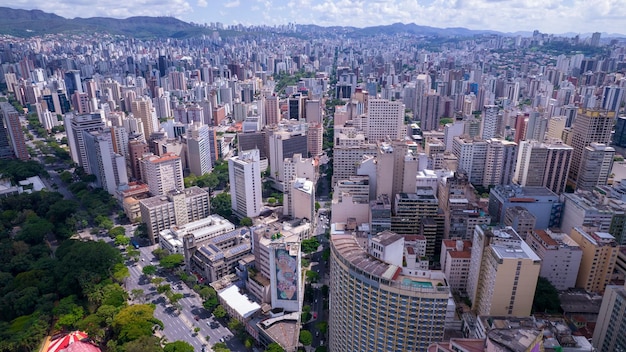 Aerial view of the central region of Belo Horizonte Minas Gerais Brazil commercial buildings