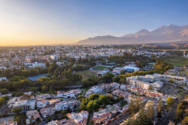 Aerial view of the city of Arequipa